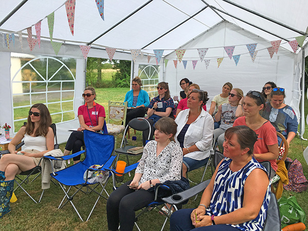 Audience in tent